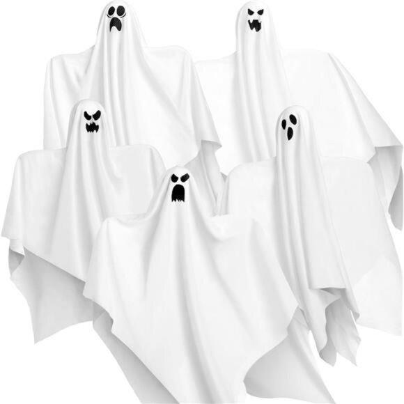 5 Pack 27.5" Halloween Outdoor Decorations Halloween Hanging Ghosts Flying Ghost - Picture 1 of 8